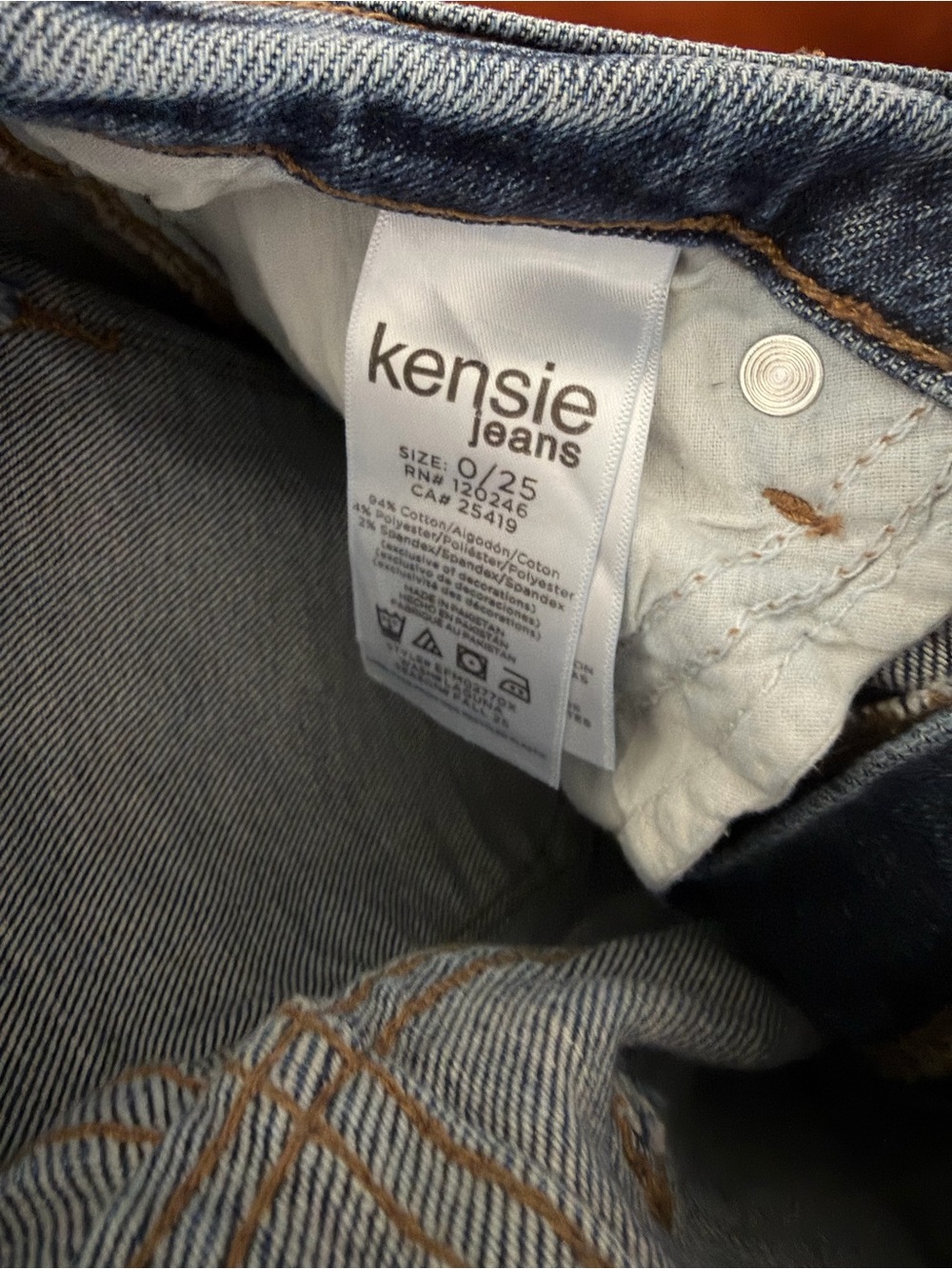 Kensie The Ella High Rise Straight Medium Wash Distressed 0/25 - Picture 7 of 7